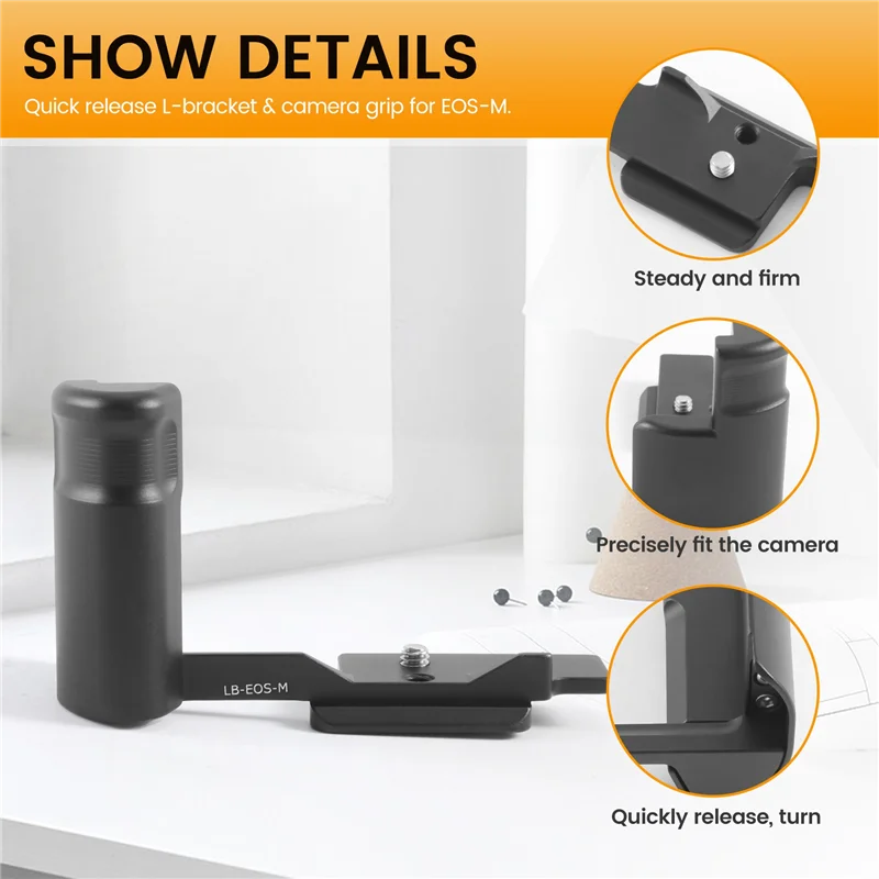 أفضل اختيار على شكل حرف L قبضة يد سريعة الإصدار مع فتحة لولبية 1/4 لكاميرا Canon EOS-M ILC #3