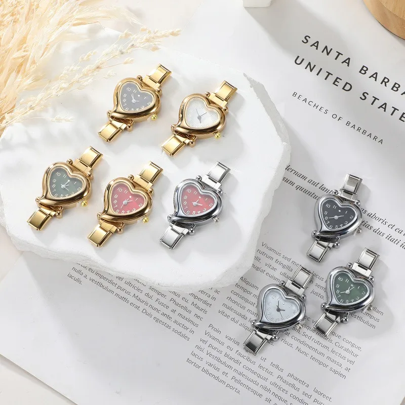 New Fashion Men Women's Stainless Steel Heart Shape Watch Bracelet Bangle for Friend Wife Birthday DIY Gift Jewelry