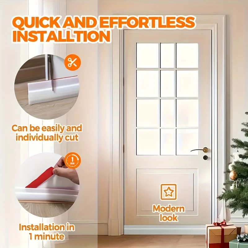 1Pc 1 Meter Door Bottom Sealing Strip Self-Adhesive Aoors And Windows,Sound Insulation, Windproof, Porous Sealing Strip