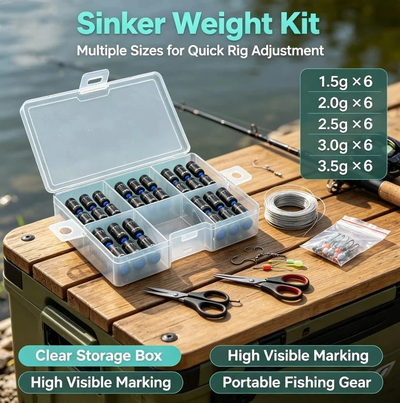 Fishing Lead Measurement Scale 20/30/50/100Pcs 1.5G-3.5G Rust-resistant Durable Tool for All Kinds of Fishing Activities