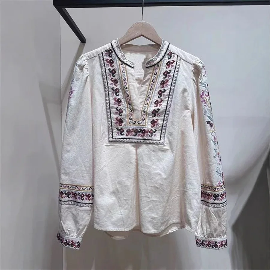 

【Gift Free】Early Spring New Fashion Elegant Versatile Loose Solid Color V-Neck Long Sleeve Shirt Top