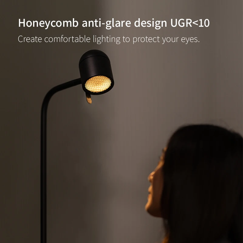 Aisilan Modern Black Floor Lamp Adjustable Lamp Head Aluminum 12W Dimmable Reading Floor Lamp for Living Room, Bedroom, Office