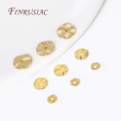 4/5/8MM 18K Gold Plated Wave Flat Spacer Beads,Wave Curling Round Bead Separators DIY Beading Jewelry Making