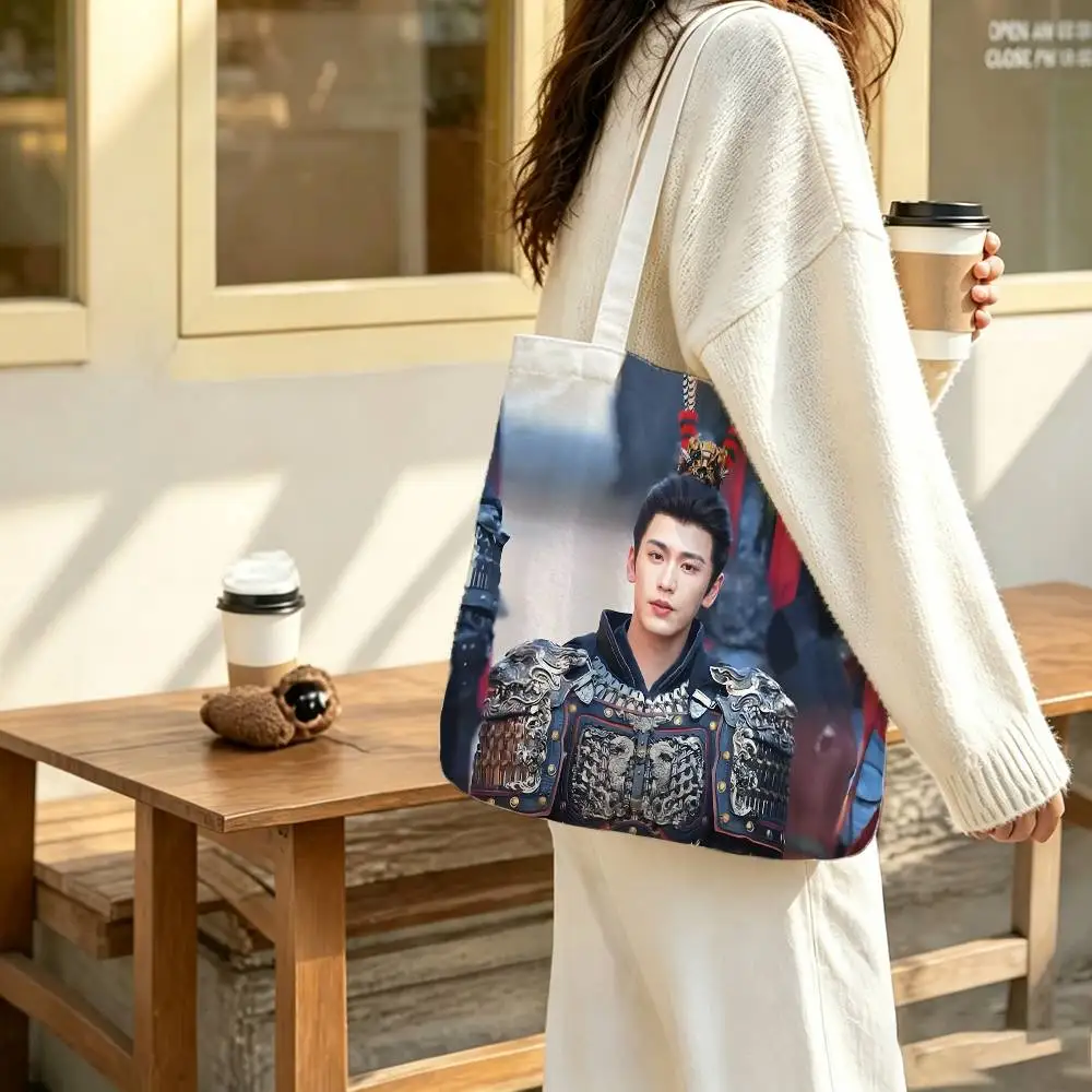 

Drama P-Pursuit Of Jade zhuyu zhanglinghe Print Canvas Tote Bag Handbag For Daily School Commute Casual Shoulder Bag