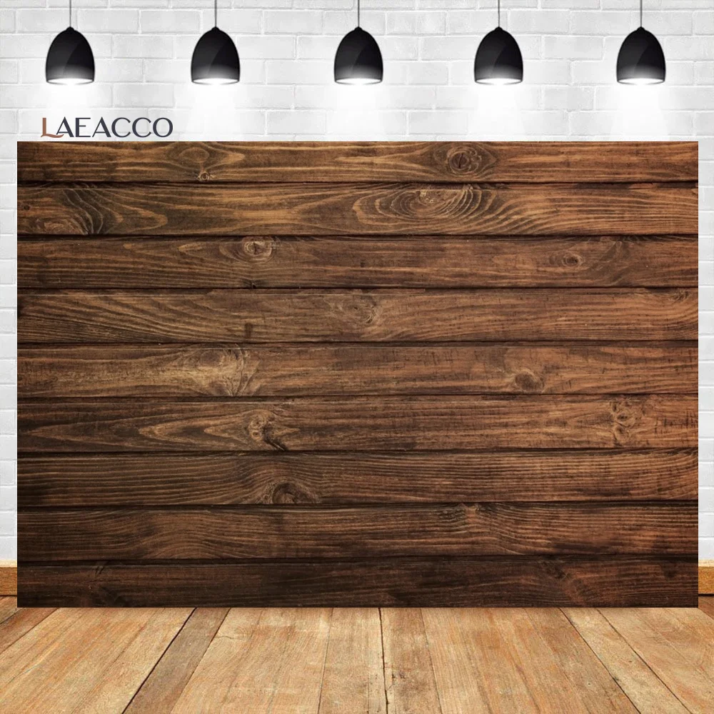 Laeacco Brown Rustic Wooden Board Photo Background Wood Floor Plank Room Interior Decor Kids Adult Portrait Photography Backdrop