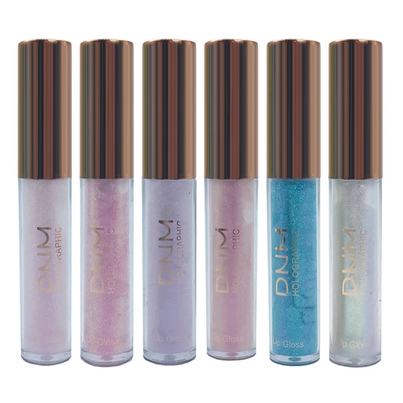 6 Colors Glitter Liquid Lip Gloss Tint Laser Holographic Lipsticks Cosmetics Shiny Pigment Waterproof Makeup Mermaid Lip Gloss