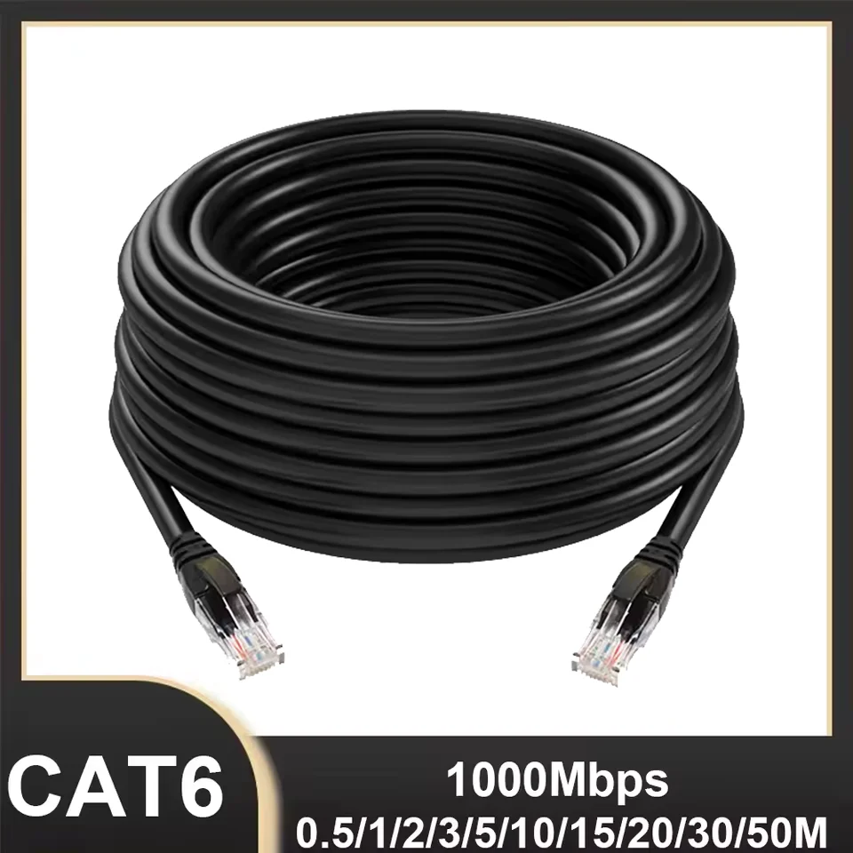 CAT6 Rj45 Ethernet Cable UTP 1000Mbps Network Cord LAN Wire Internet Lead Cord Computer Router Cable 0.5/1/2/3/5/10/15/20/30/50M