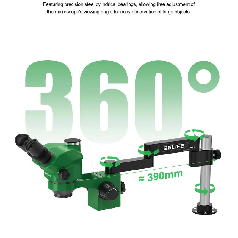 RELIFE MS1 360° Rotating Folding Stand Swing Arm Wall-mountable Upright Compatible for Various Models of Microscopes Repair tool