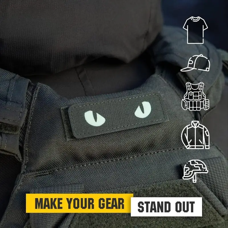 Biker Motorcycle Tactical Patches Military Morale Cat Eyes Design Embroidered