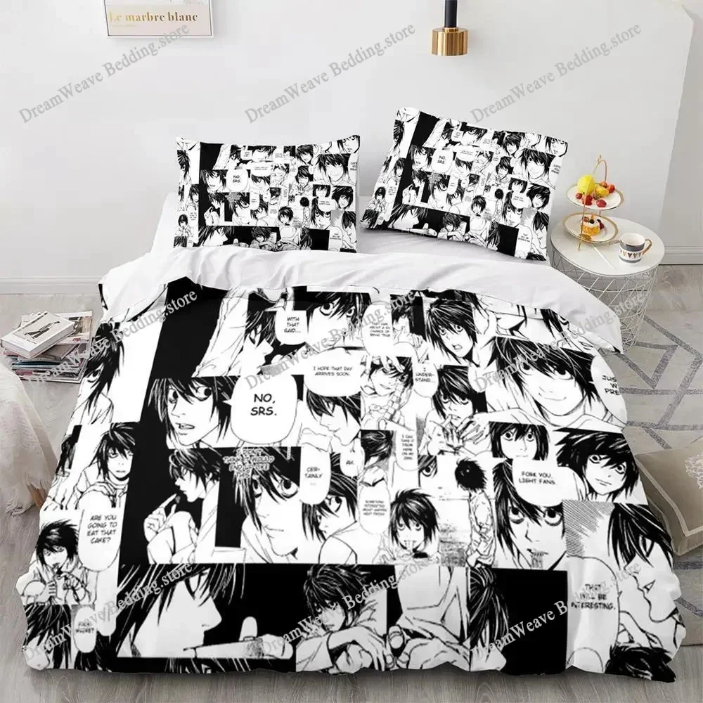 3d Print Anime Death Note Bedding Set Single Twin Full Queen King Size Bed Set Adult Kids Bedroom Duvet Cover Sets Birthday Gift