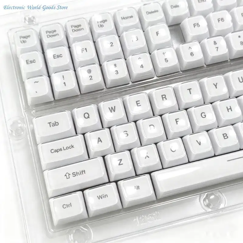 A3PD Mechanical Keyboard Keycap Set 132 MDA Profile Crystal Jellys Caps with Top Printed Legends for MXes Layout Set