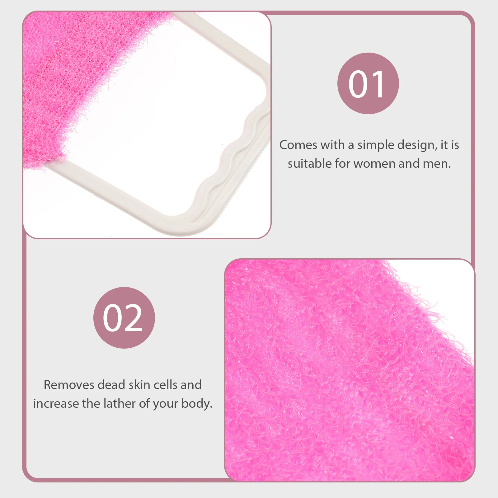 

Bath Towel Back Scrubber Massage Strap Brush Cleanser Belt Tub for Men Women Premium Material Stretchable Natural