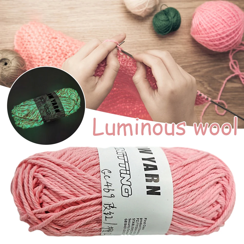 DIY Knitting Luminous Yarn Glow in the Dark Multi-Color Emitting Blended Yarn 53m Long Knitting Yarn for DIY Crochet Sweater Hat