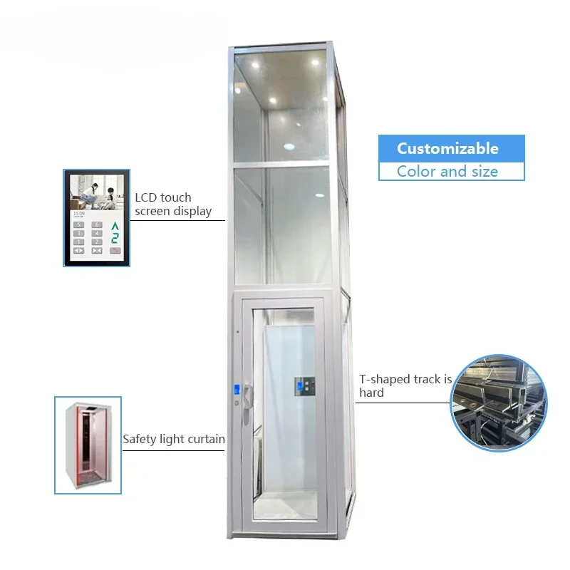 Customized Villa Elevator Easy Installed Hydraulic Home Villa Elevator Lift Wall Mounted Goods Elevator Platform