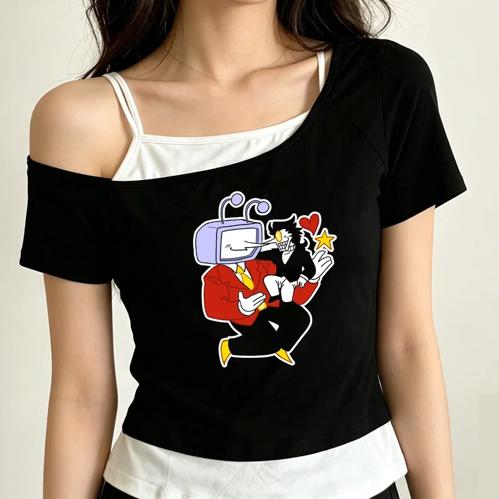 Deltarune cropped top shoujo graphic meme clearance sales harajuku grunge top tees party cutecore summer manga japanese