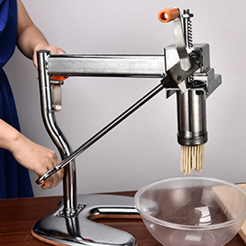 ماكينة ضغط المعكرونة اليدوية المنزلية المصنوعة من الفولاذ المقاوم للصدأ ماكينة صنع المودلز المحمولة ذات المحورين ماكينة ضغط المعكرونة اليدوية