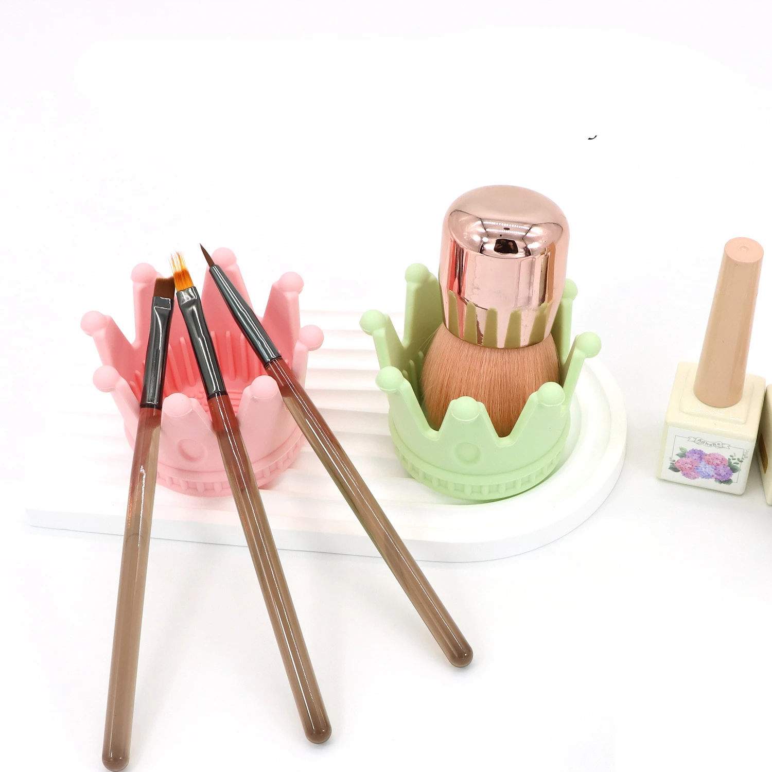 Crown Clean Drying Cup Cosmetic Pens Pad Silicone Puff Storage Brush Eyebrow Pencil Holder Washing Bowl Powder Puff Storage