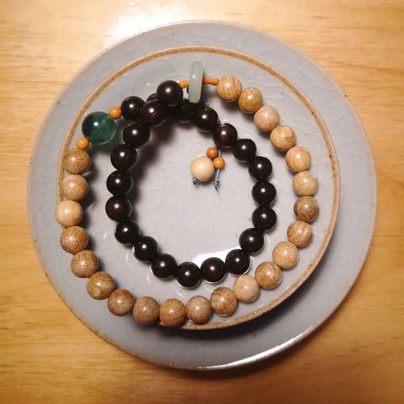 Auspicious Handchain Hanfu Clothing Accessories Sandalwood Fragrant Wood Double Loop Bracelet Wishful Lucky Charms Chains Chic