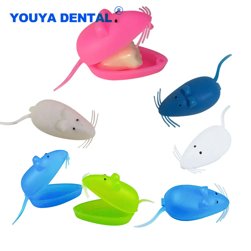 Lovely Tooth Fairy Box 50pcs Mouse Shape Teeth Storage Box Child\'s First Tooth Souvenir Save Container Tool Dental Mini Gift