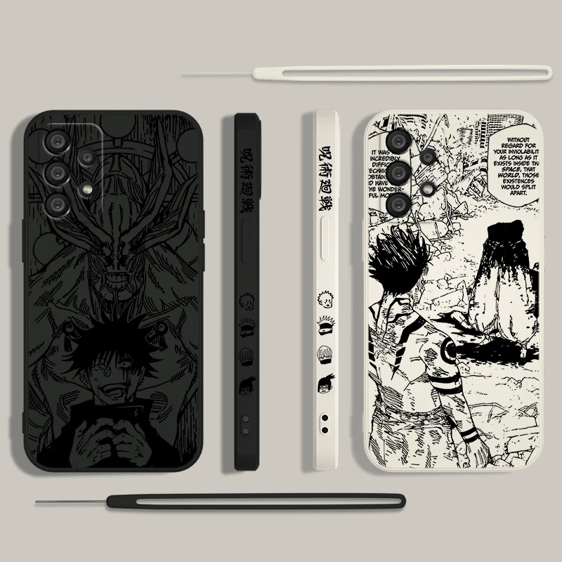 

Jujutsu Kaisen Megumi Yuta Phone Case For Samsung A55 A53 A33 A52 A32 A71 A51 A21S A35 A25 5G Liquid Left Rope Funda