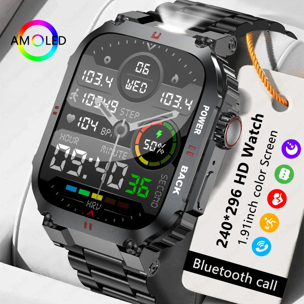 

2025 New Outdoor Smart Watch Men 1.91" Screen Deep Waterproof Watches Bluetooth Call Ai Voice Sport Smartwatch For Android IOS