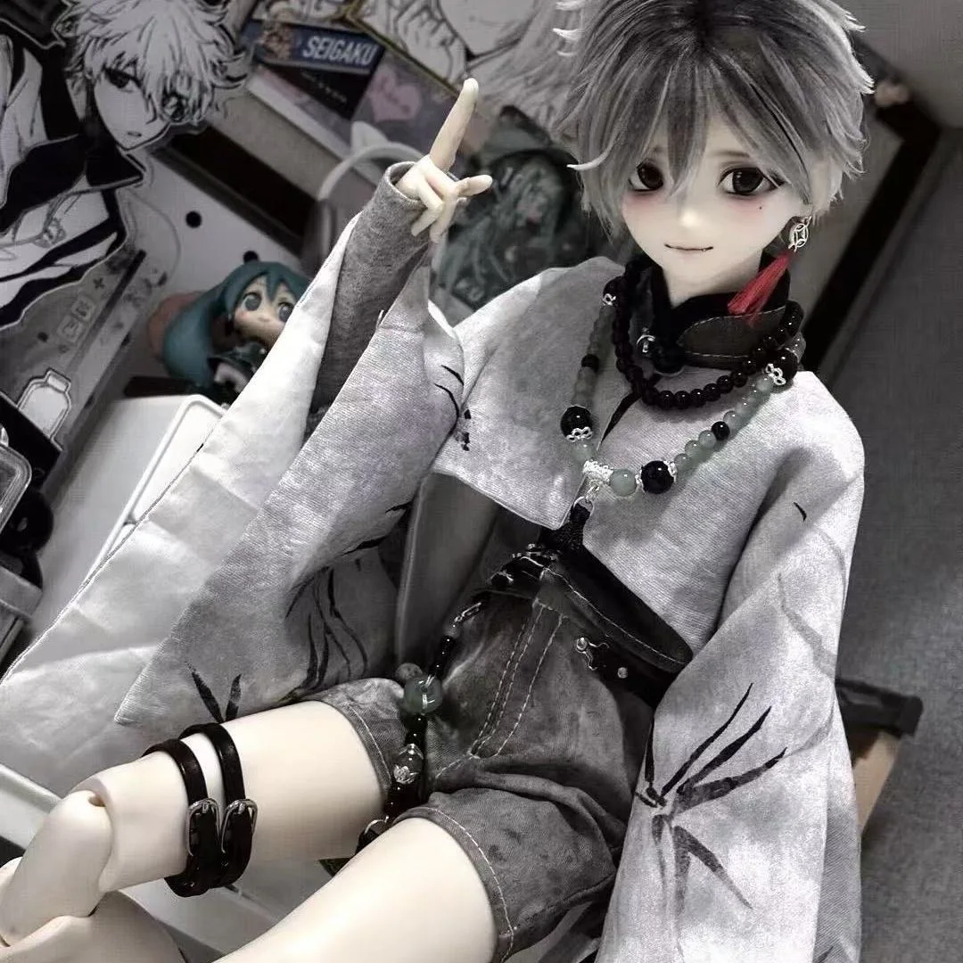 （customization 30day）BJD doll clothes suitable for 1/4  size black set clothes set doll accessories (8 points)