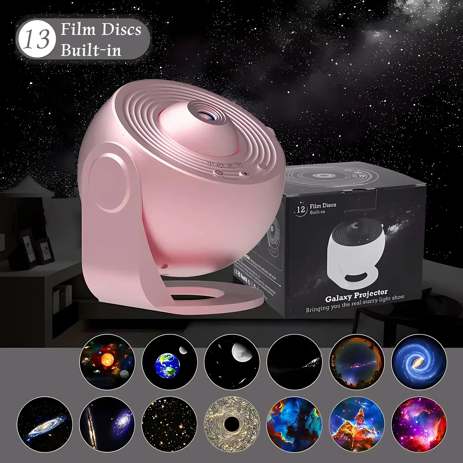 New LED Night Galaxy Projector Starry Sky Projector 360° Rotate Planetarium Night Lamp For Room Decorative Children Kids Gift