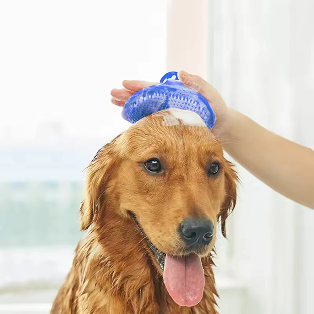 1PC Soft Rubber Dog Brush Comb Cat Bath Brush Rubber Glove Hair Fur Grooming Massage Brush For Dog Cats Pet Bath Supplies image 4