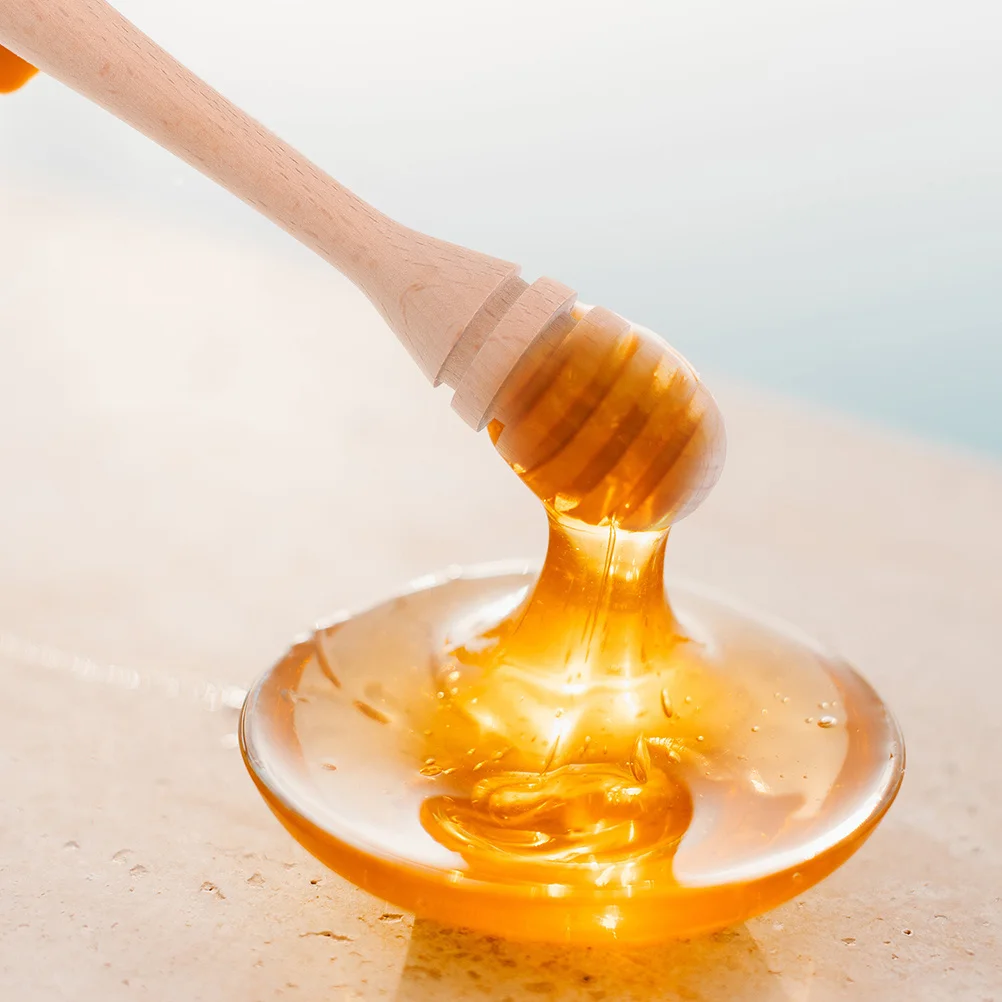 

2Pcs Honey Dipper Wooden Stirrers Multi Function Honey Mixing Sticks for Tea Coffee Jam Kitchen Use Fruits Jam Stirrer