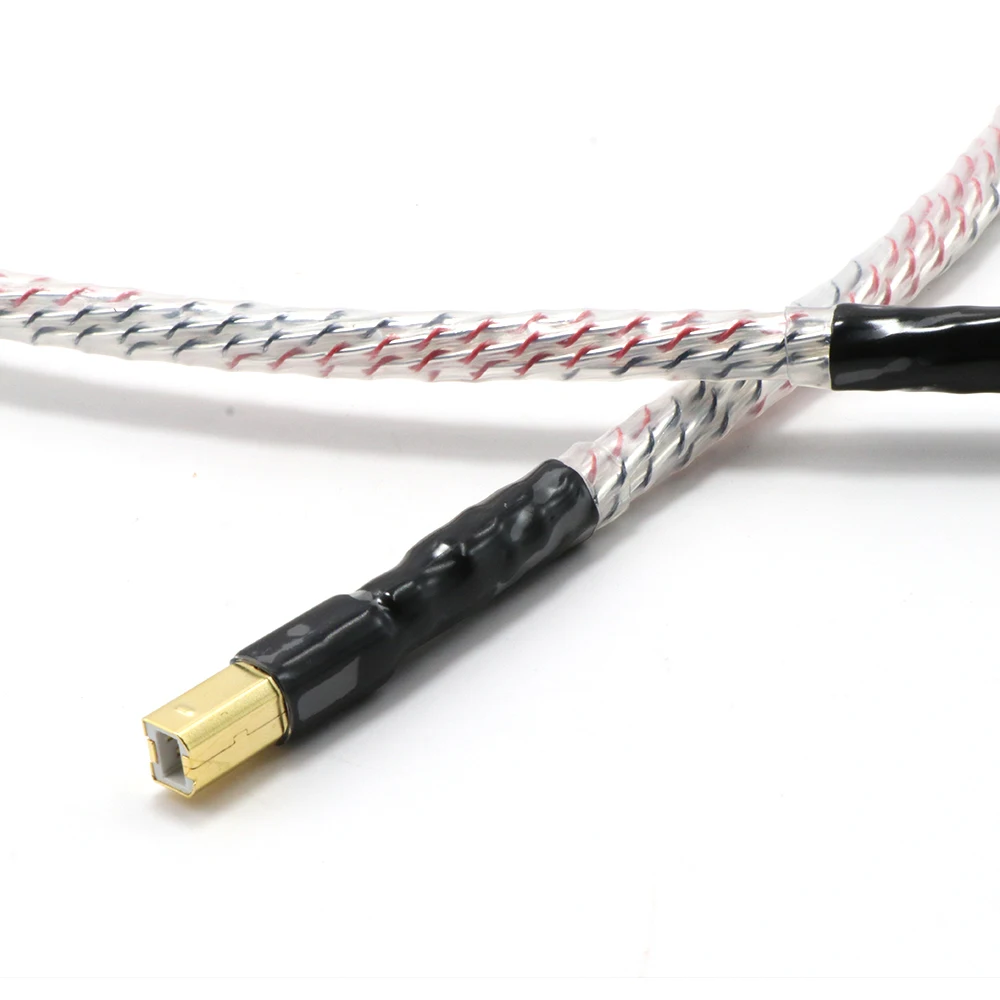 Hifi Valhalla occ Silver Plated USB Cable type A to Type B Data Cable For DAC