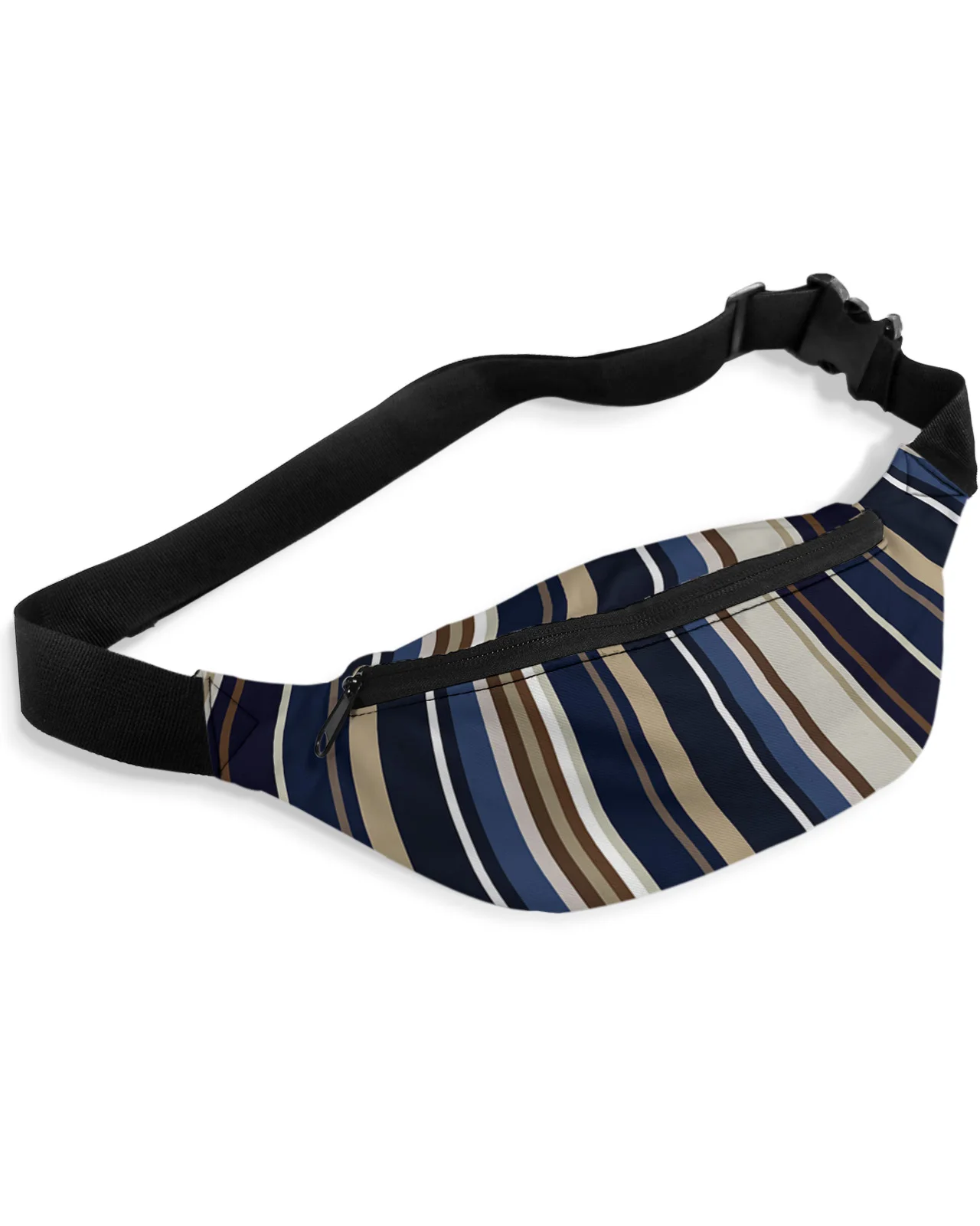 Geometric Stripes Men Wallet Women Waist Bag Fanny Pack Purse Large Phone Belt Bag Wallet Pouch Waterproof Banana Hip Bags