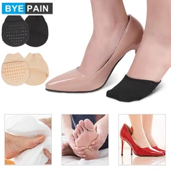 Cubierta de dedo del pie Invisible para mujer, calcetines con relleno, parte inferior antideslizante, tacones altos, 1 par