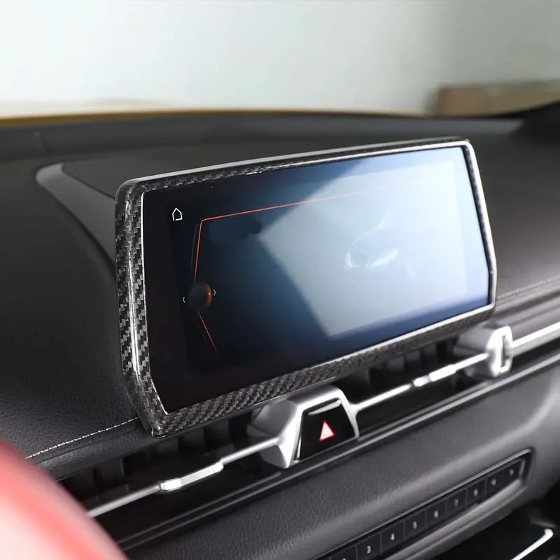 

For Toyota GR Supra A90 2019-2025+ Real Carbon Fiber Car Navigation Decorative Frame Sticker Car Interior Protection Accessories