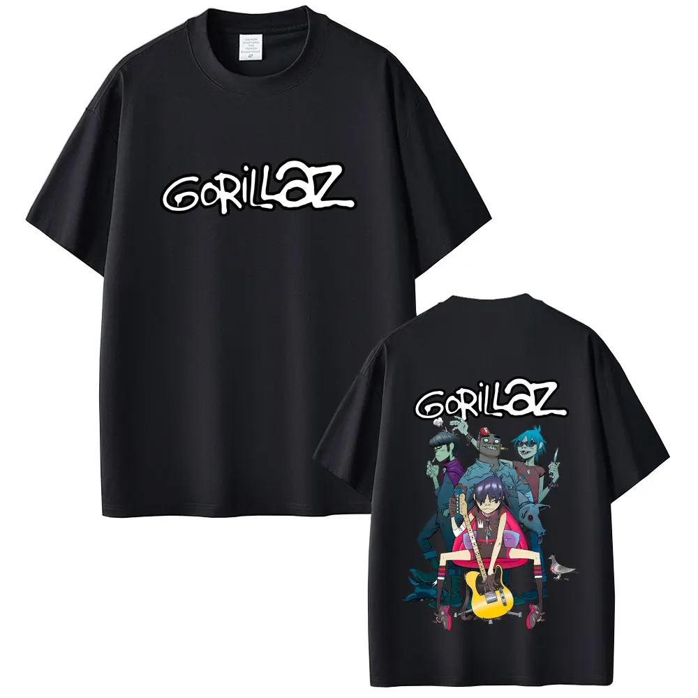 

Rock Band Gorillaz T-shirt Summer Men Women Hip Hop Fashion Oversized Short Sleeve Men's Casual High Quality Soft Cotton Tshirt
