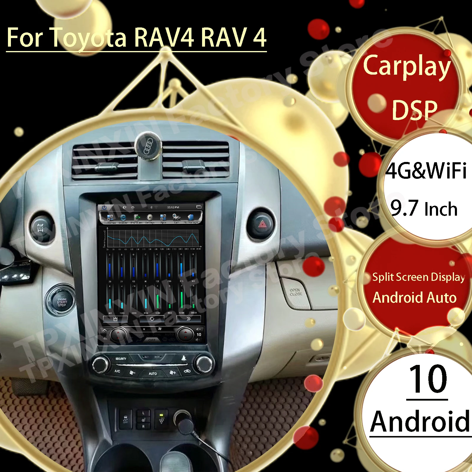

9,7 дюймовый Android 10 Tesla экран радио приемник для Toyota RAV4 RAV 4 2009 2010 2011 2012 2013 GPS Navi Player видео головное устройство