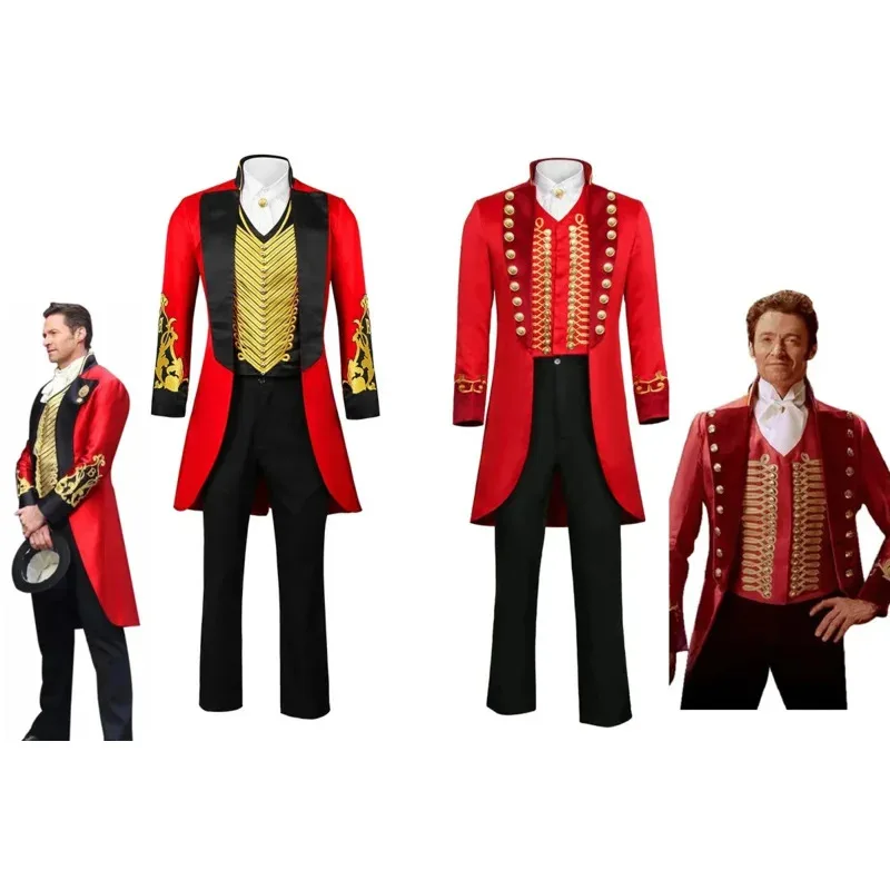 

The Greatest Showman P.T.Barnum Косплей Костюм Хью Джекман Мужской Жилет Униформа Костюм Пальто Рубашка Брюки Хэллоуин Карнавальная Одежда