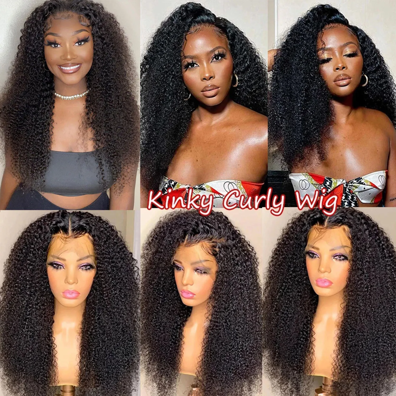 QT-Kinky Curly Lace Front Perucas para Mulheres Negras, Pré Arrancadas com Cabelo De Bebê, Frontal Transparente, Brasileiro, 13x4