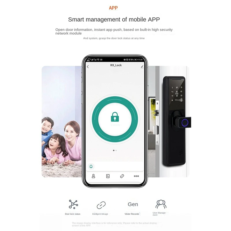 قفل باب أمان ببصمة الإصبع من Tuya-Biometric ، ذكي ، ذكي ، واي فاي ، كلمة مرور ، تطبيق بلوتوث