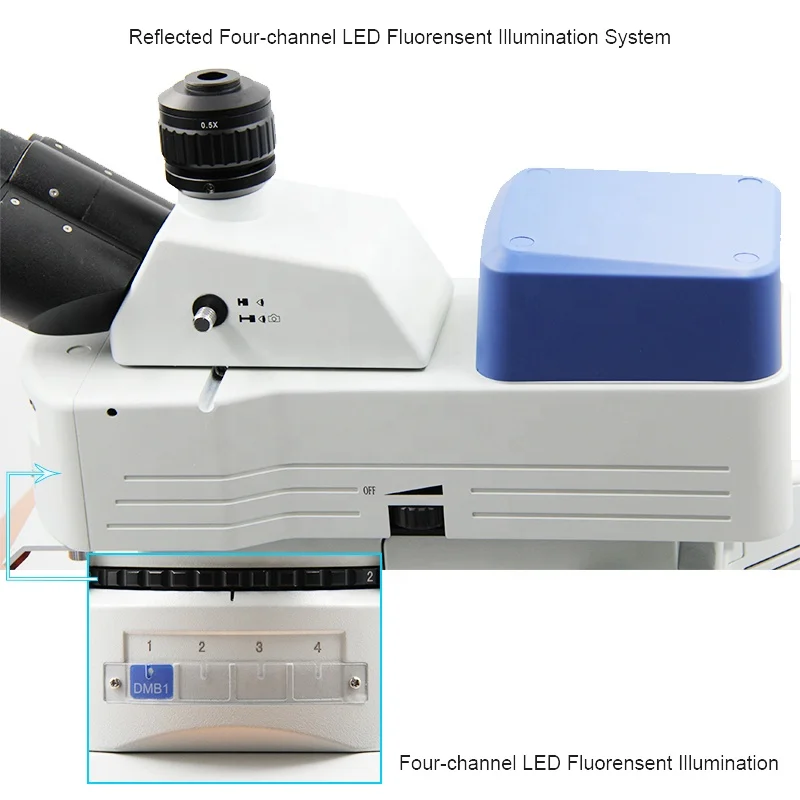 OPTO-EDU A16.0908-L Trinoculaire APO Disque LED Fluorwisdom Microscope