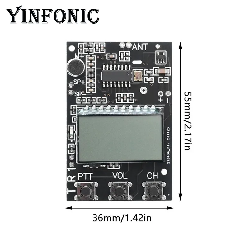 FM Walkie Talkie Circuit Board Multi-function FM Transmitter Receiver Module 7 Frequency 27-480MHz DC3.3-6V