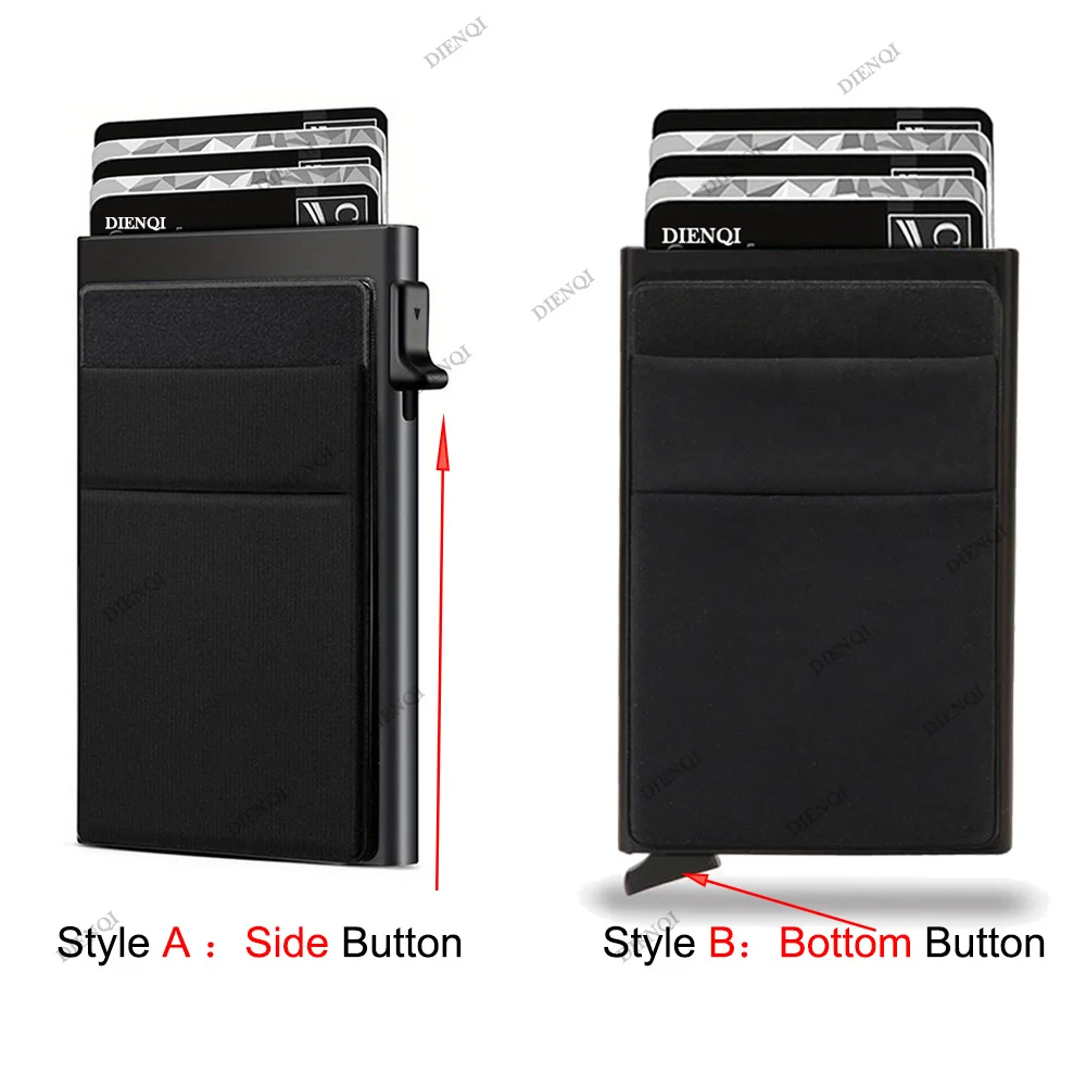 RFID Blocking Pop-up Business Card Holder Card Wallet Minimalist Wallet Luxury Metal Bank Credit ID Cardholer Case for Men Women