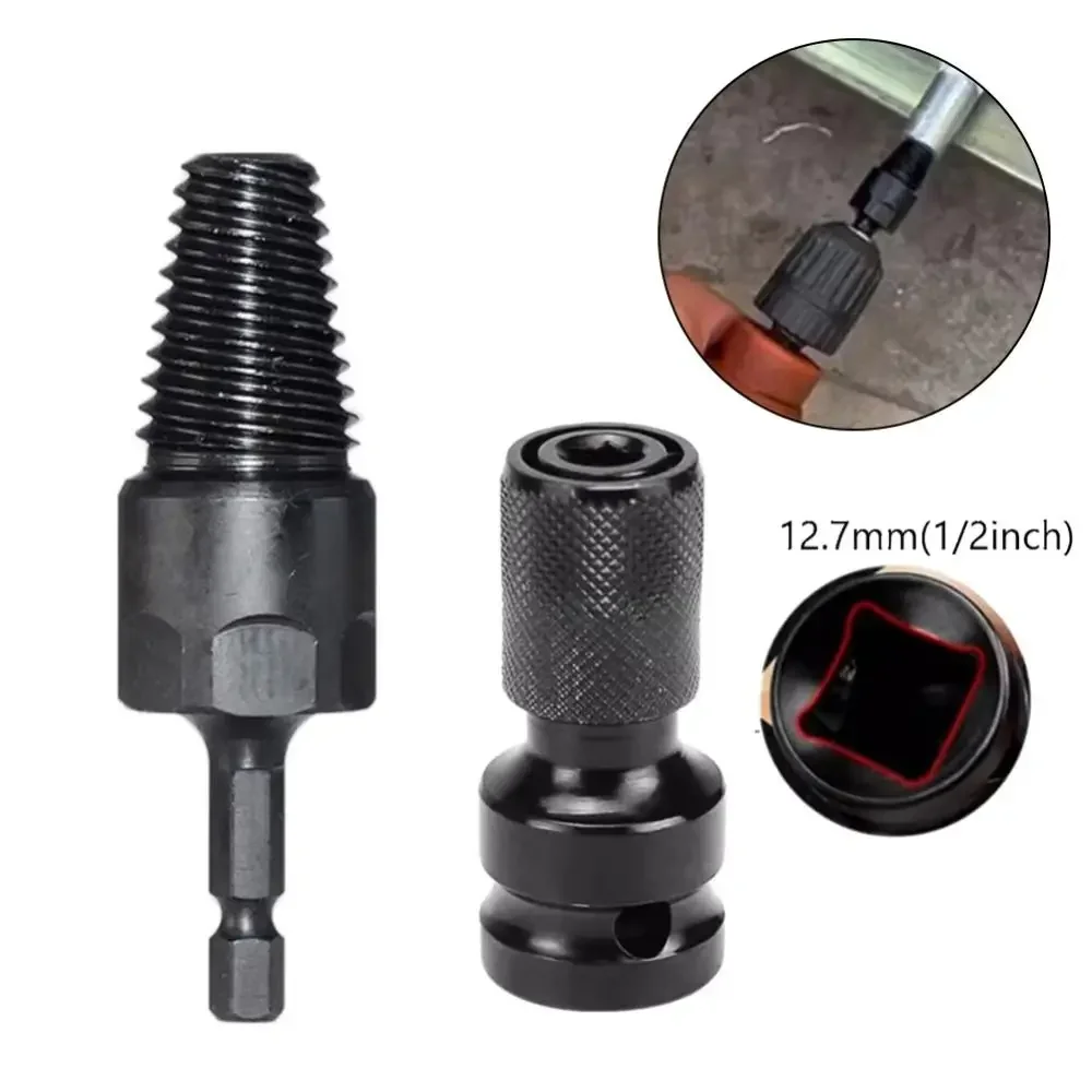Hexagonal Handle Broken Screw Remover 1/4 Inch and 1/2 Inch Hex Shank Electric Drill Extractor High Carbon Steel Integrated