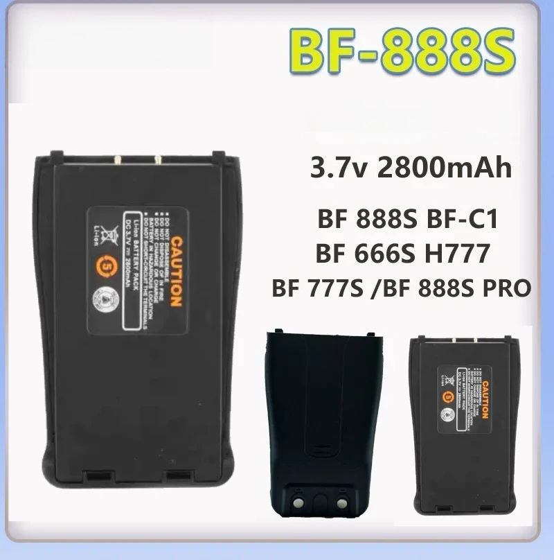 3.7V 2800mAh BL-1 Walkie Talkie Battery for Baofeng BF888S BF-777S BF-888S Pro H777 RT21 RT24 RT28 for Retevis H777Two-way Radio