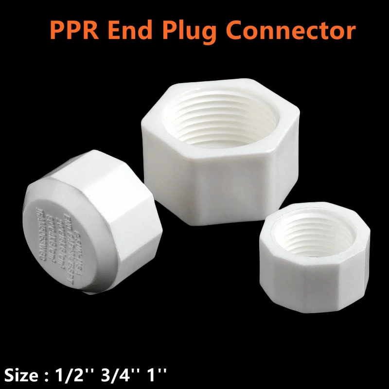 1~5PCS 1/2'' 3/4'' 1'' Female Thread PPR End Plug Connector PVC Tube Sealing Fittings Pipe Hexagon Shaped Blocked Cap Accessory