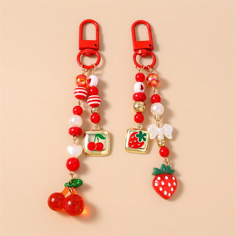 Modische Frucht-Kirsch-Schlüsselanhänger, Emaille-Herzanhänger, Schlüsselringe für Damen und Herren, Autoschlüssel, Handtaschen-Schlüsselanhänger, Accessoires, DIY-Geschenke – Detail 33