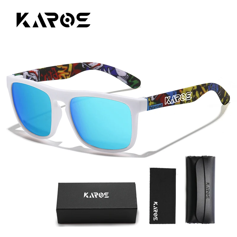 Karos Mode Polarisierte Sonnenbrille Männer Frauen Angeln Fahren Radfahren Outdoor Brille Anti-Glare UV400 Schutz Brillen Box
