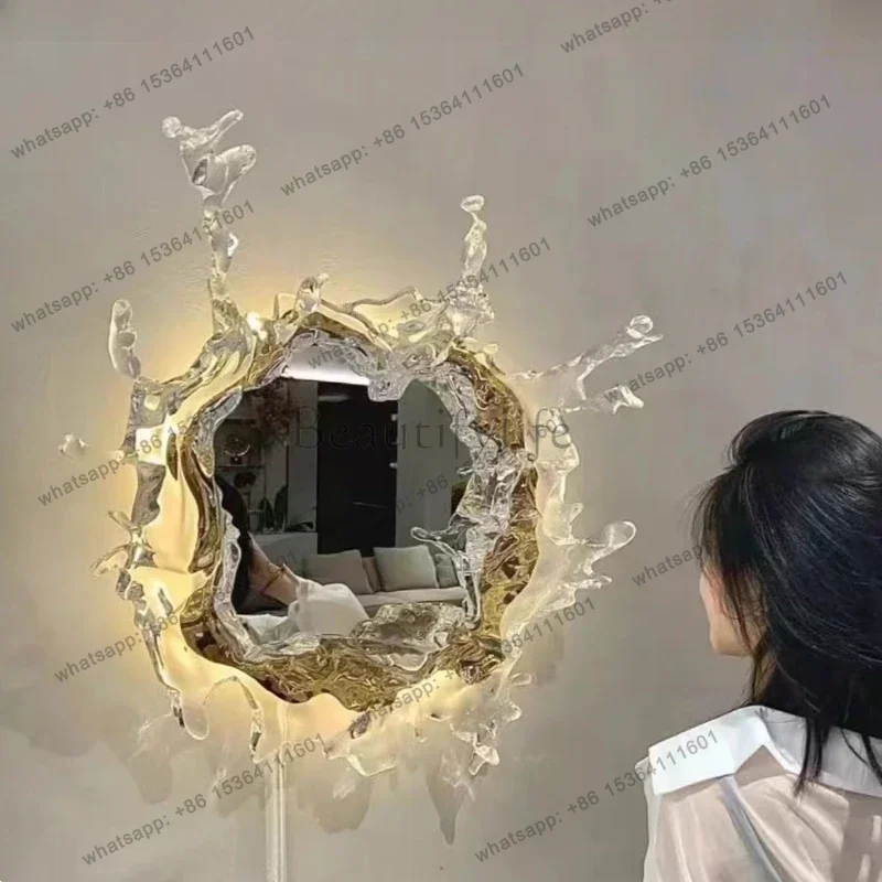 ld Irregular Funky Mirror Korean Style Nordic Aesthetic   Dressing Table Makeup Spiegel Wand Living Room Decorations