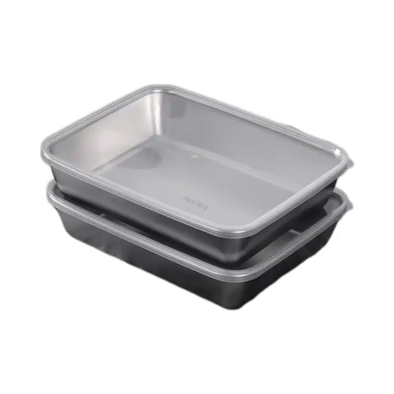 Bandeja cuadrada de acero inoxidable para pastel, bot plano, St Fi Di, uso doméstico, bandeja de hierro, vajilla para Buffet