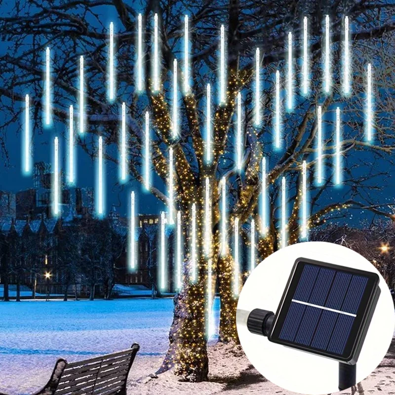 

192/288LED Christmas Decoration Meteor Shower Rain Lights Outdoor Street Solar Led Light Tree Party Wedding Garland Garden Decor