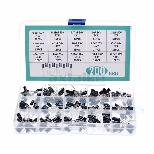120/200/500Pcs 16V 25V 50V 0.1uF - 1000uF Aluminum Electrolytic Capacitor Assorted Kit Box 1uF 4.7uF 10uF 47uF 220uF 330uF 470uF - Image 5
